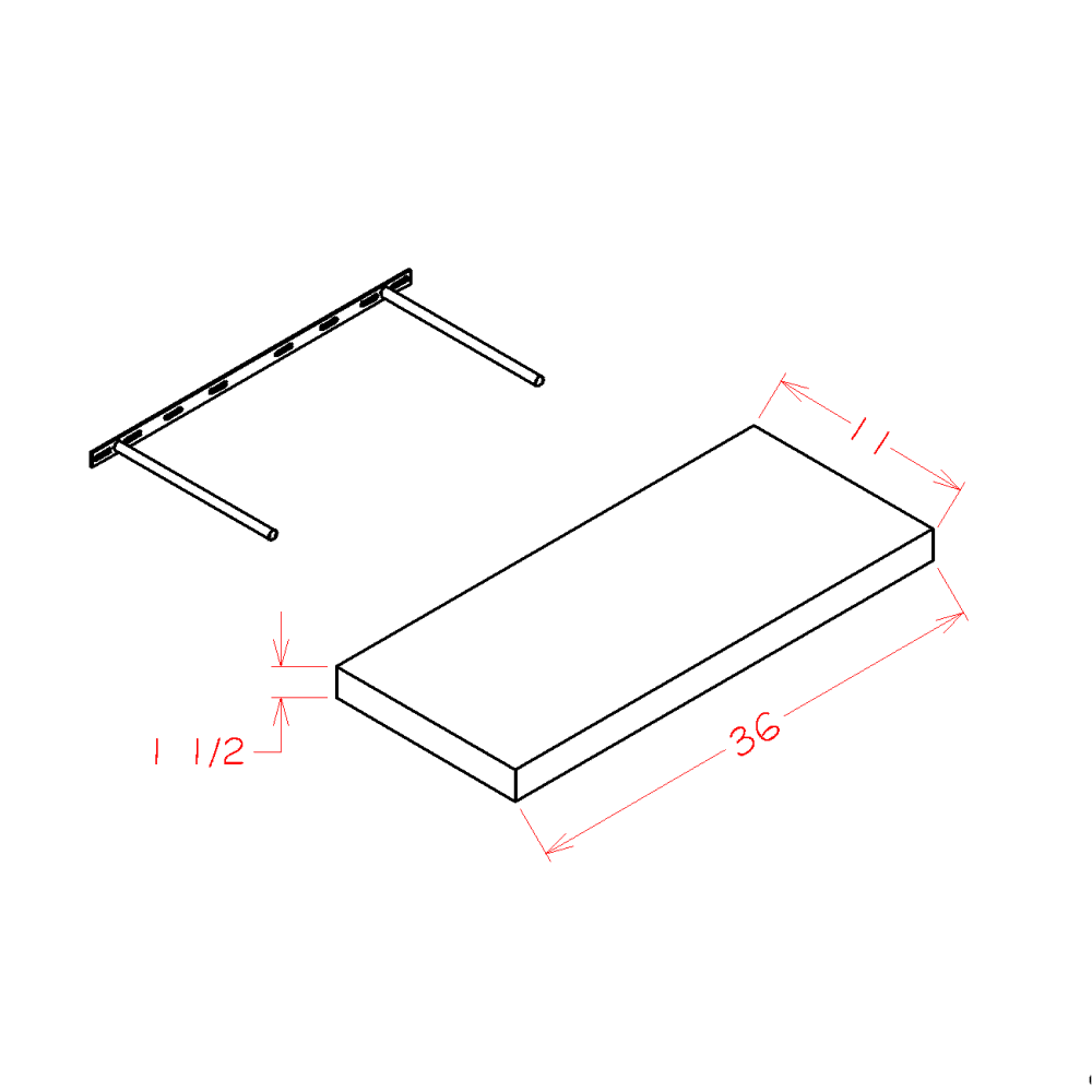 Floating Shelves (Saddle-FS48)