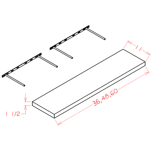 Floating Shelves (Antique White-FS36)