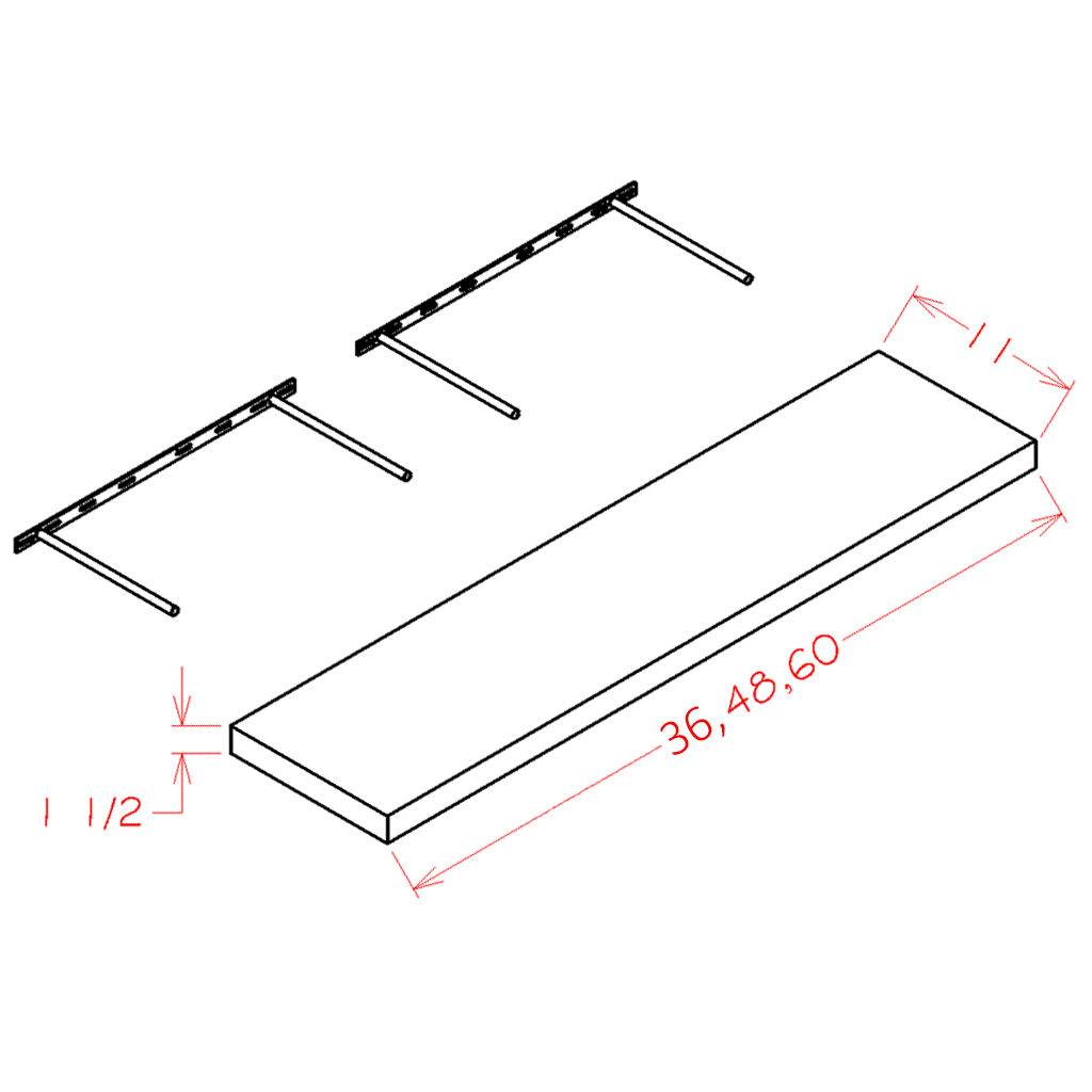 Floating Shelves (Antique White-FS60)