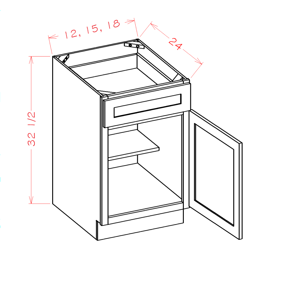 Single Door Single Drawer ADA Bases (SW-B18ADA)