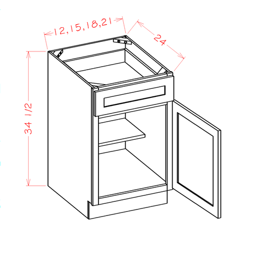 Single Door Single Drawer Bases (SD-B18)