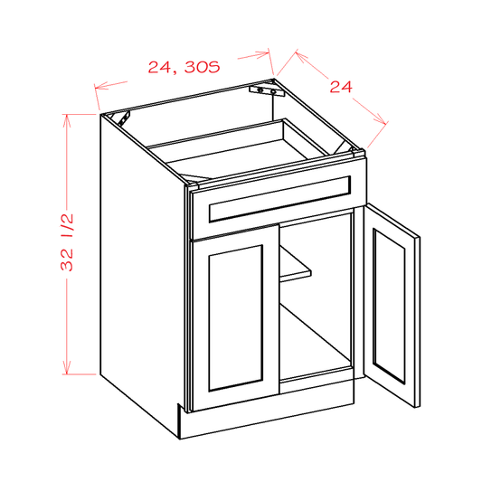 Double Door Single Drawer ADA Bases (SW-B30SADA)