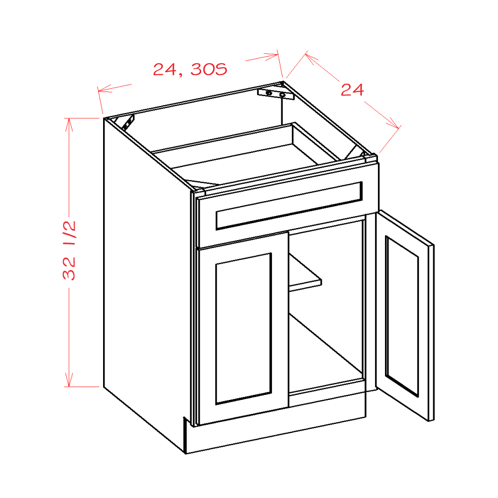 Double Door Single Drawer ADA Bases (SW-B24ADA)