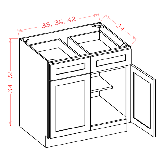 Double Door Double Drawer Bases (SH-B36)