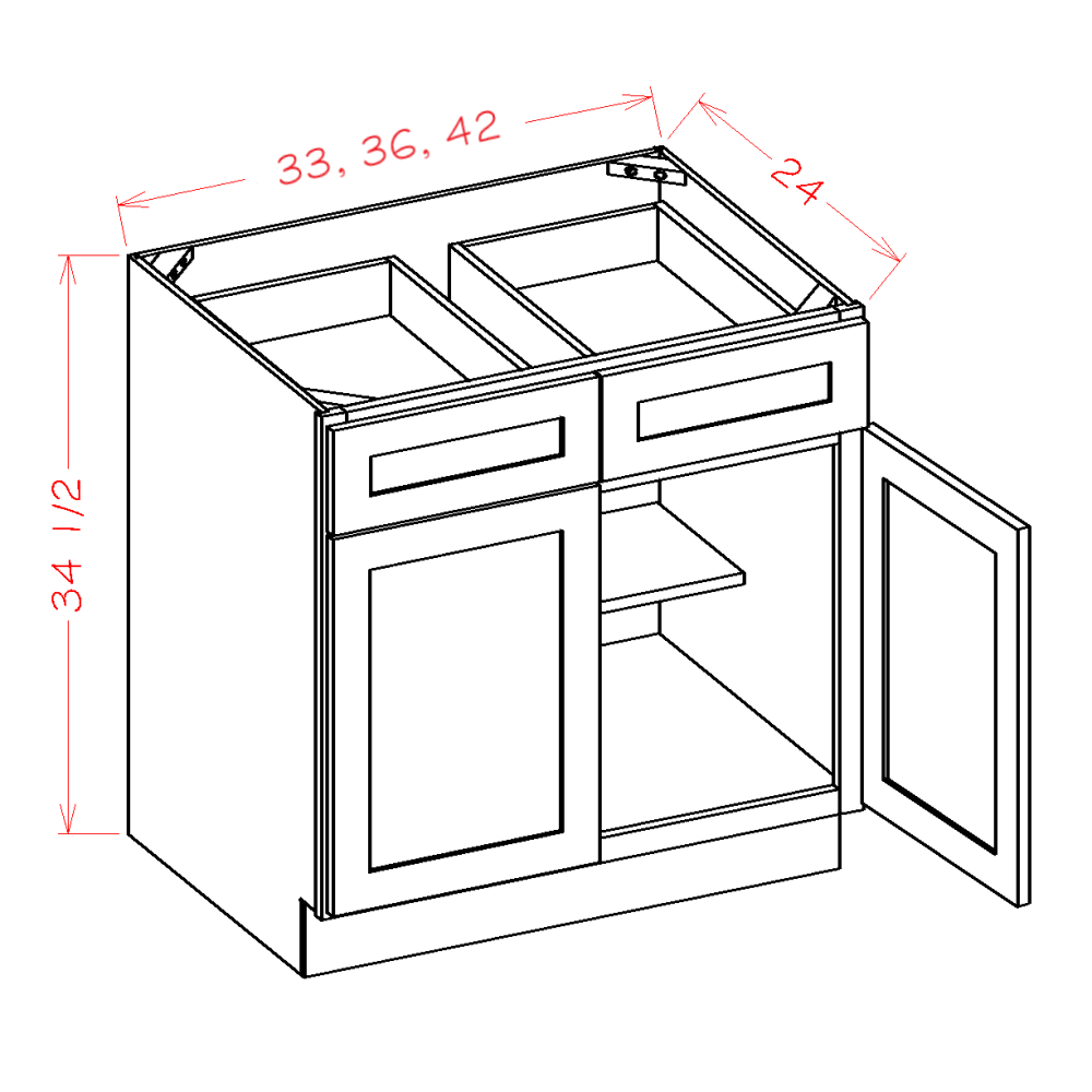 Double Door Double Drawer Bases (OW-B36)