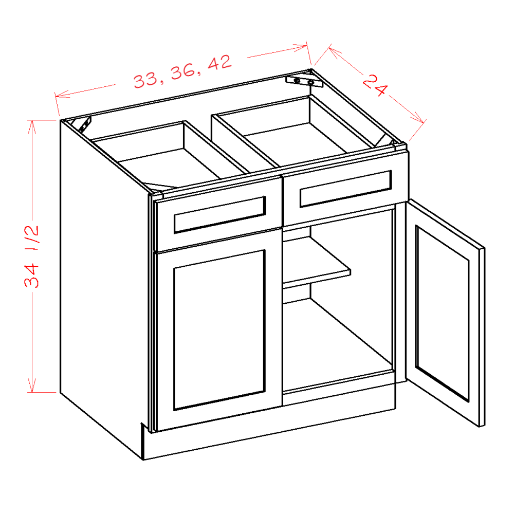 Double Door Double Drawer Bases (SB-B33)