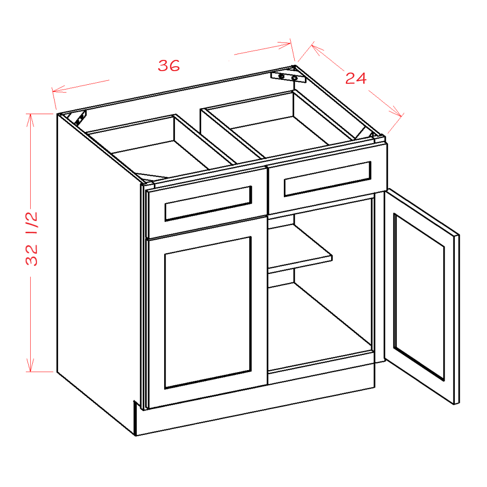 Double Door Double Drawer ADA Bases (SW-B36ADA)