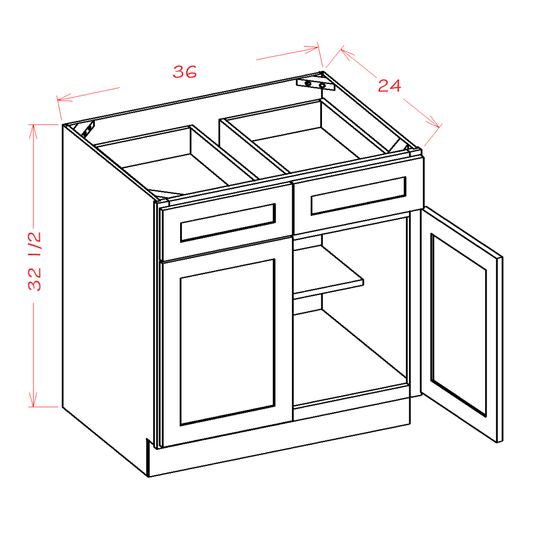 Double Door Double Drawer ADA Bases (SW-B36ADA)