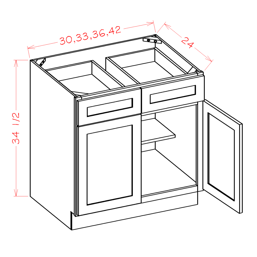 Double Door Double Drawer Bases (SW-B30)