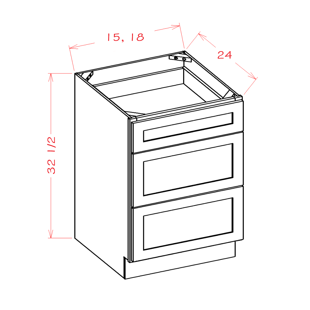 Three Drawer ADA Bases (SW-3DB18ADA)