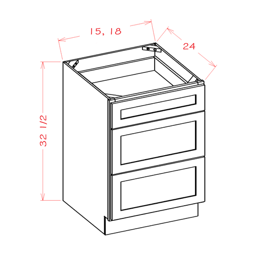 Three Drawer ADA Bases (SW-3DB18ADA)