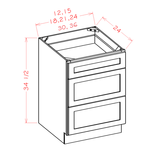 Three Drawer Bases (SI-3DB27)