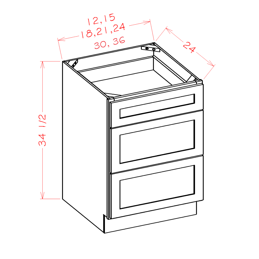 Three Drawer Bases (SEO-3DB30)