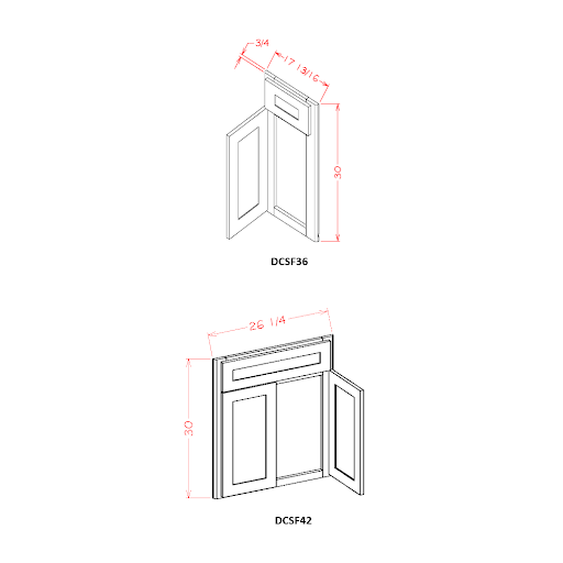 Diagonal Corner Sink Base Fronts (CW-DCSF42)