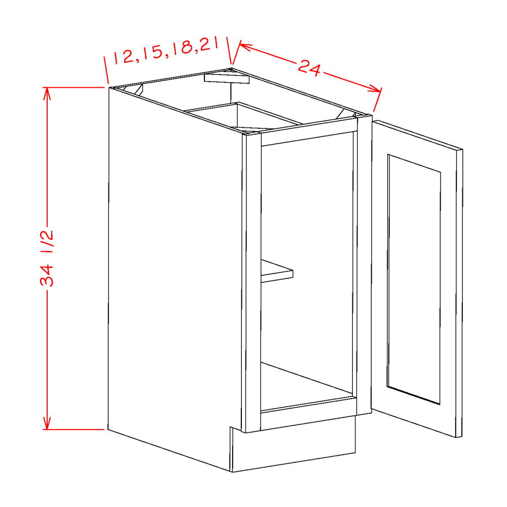 Single Full Height Door Bases (OT-B15FH)