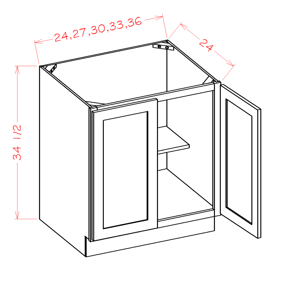 Double Full Height Door Bases (CW-B24FH)