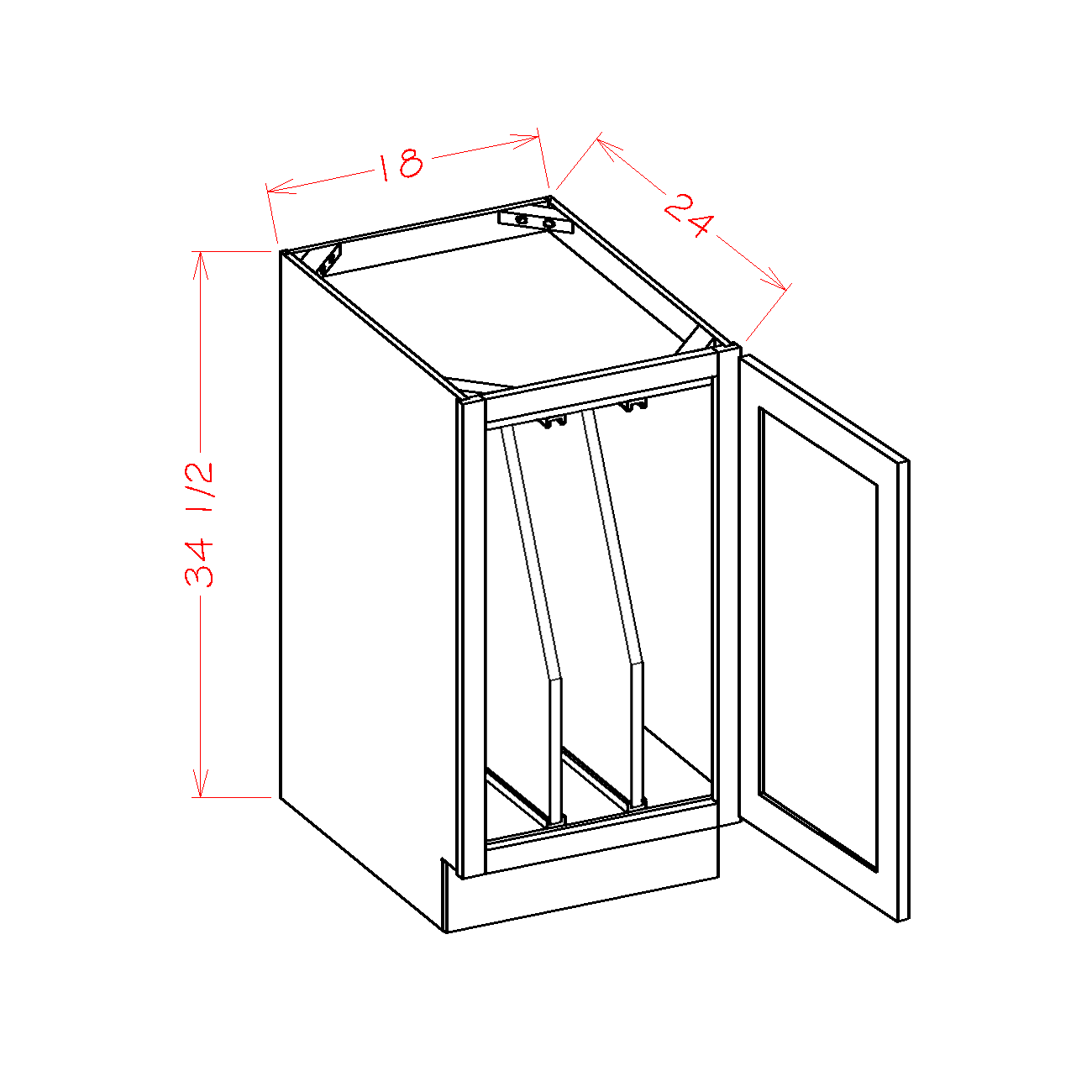 Full Height Door Tray Divider Base Kits (SW-B12FHTD)