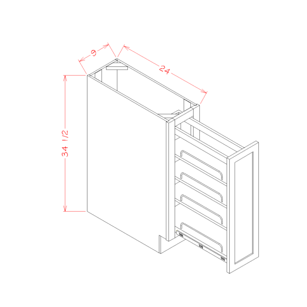 Full Height Door Base Kit with Shelf Pullout (OM-BT9PO)