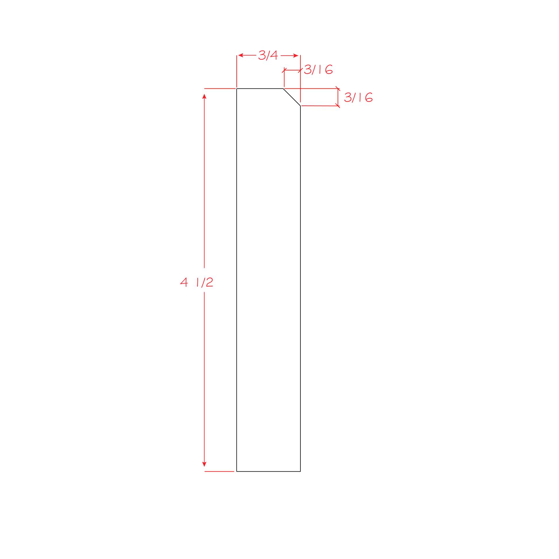Angled Furniture Base Moulding CUT84 (Grey-FBMS:Cut84)