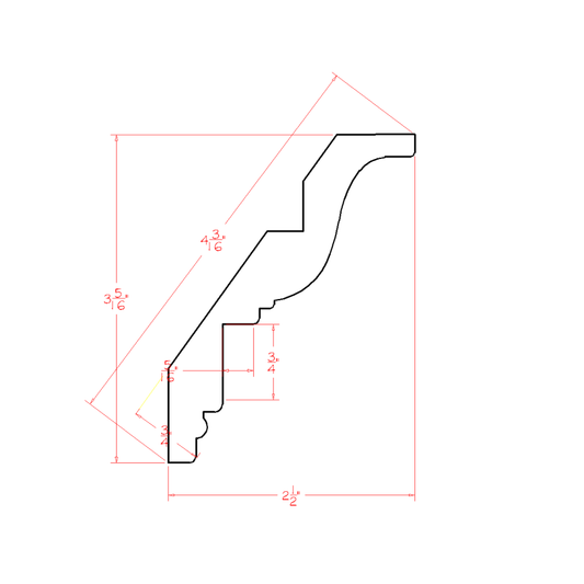 Inset Crown Moulding CUT84 (Saddle-ICM:Cut84)