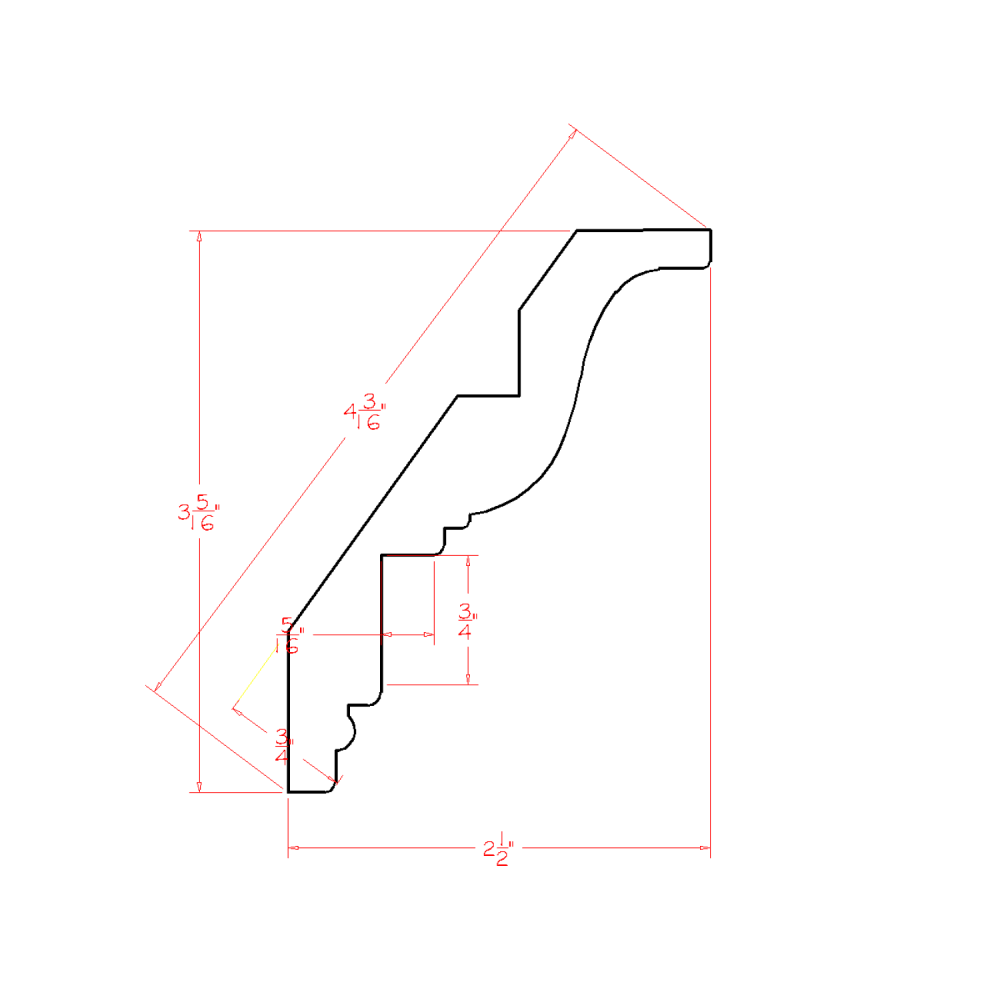 Inset Crown Moulding CUT84 (CW-ICM:Cut84)