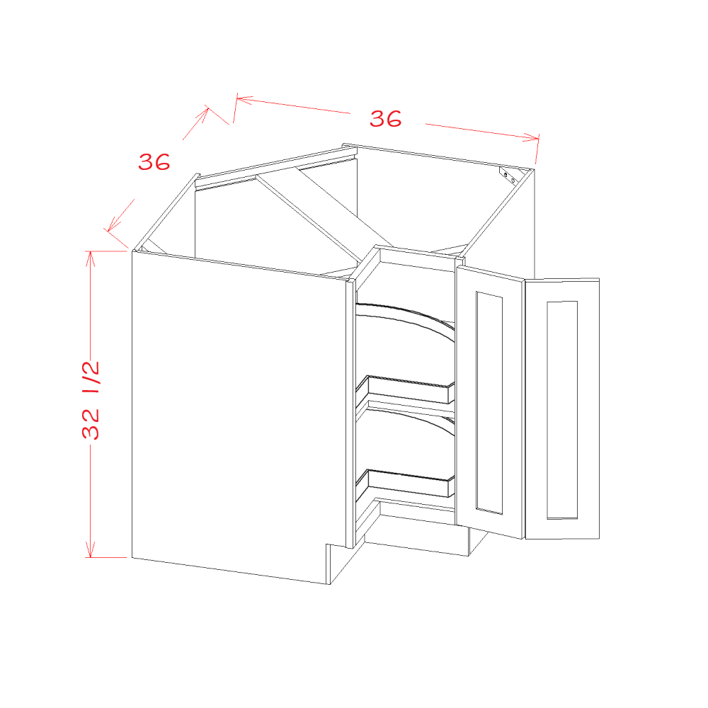 ADA Base Easy Reach Cabinets with Lazy Susan Trays (SW-LSB36ADA)