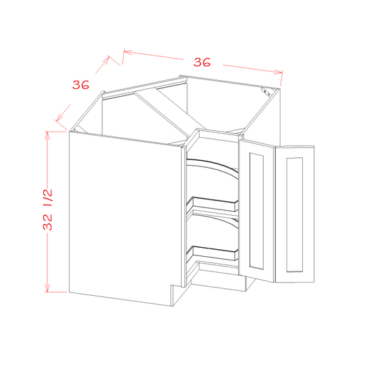 ADA Base Easy Reach Cabinets with Lazy Susan Trays (SW-LSB36ADA)