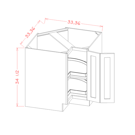 Base Easy Reach Cabinets with Lazy Susan Trays (OS-LSB36)
