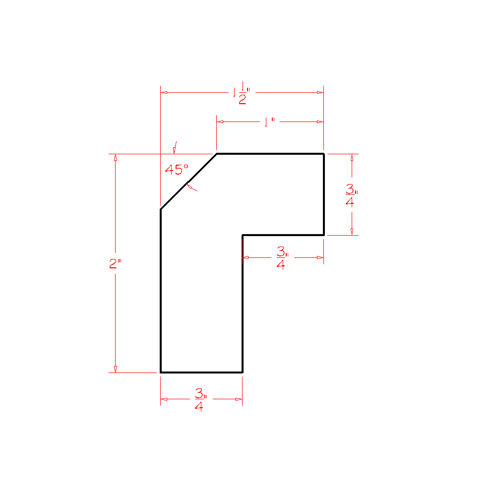 Angle Light Rail Moulding CUT84 (Cinder-ALRM:Cut84)