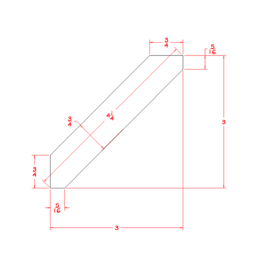 Large Angle Crown Moulding (3"H) (Honey-LACM8)