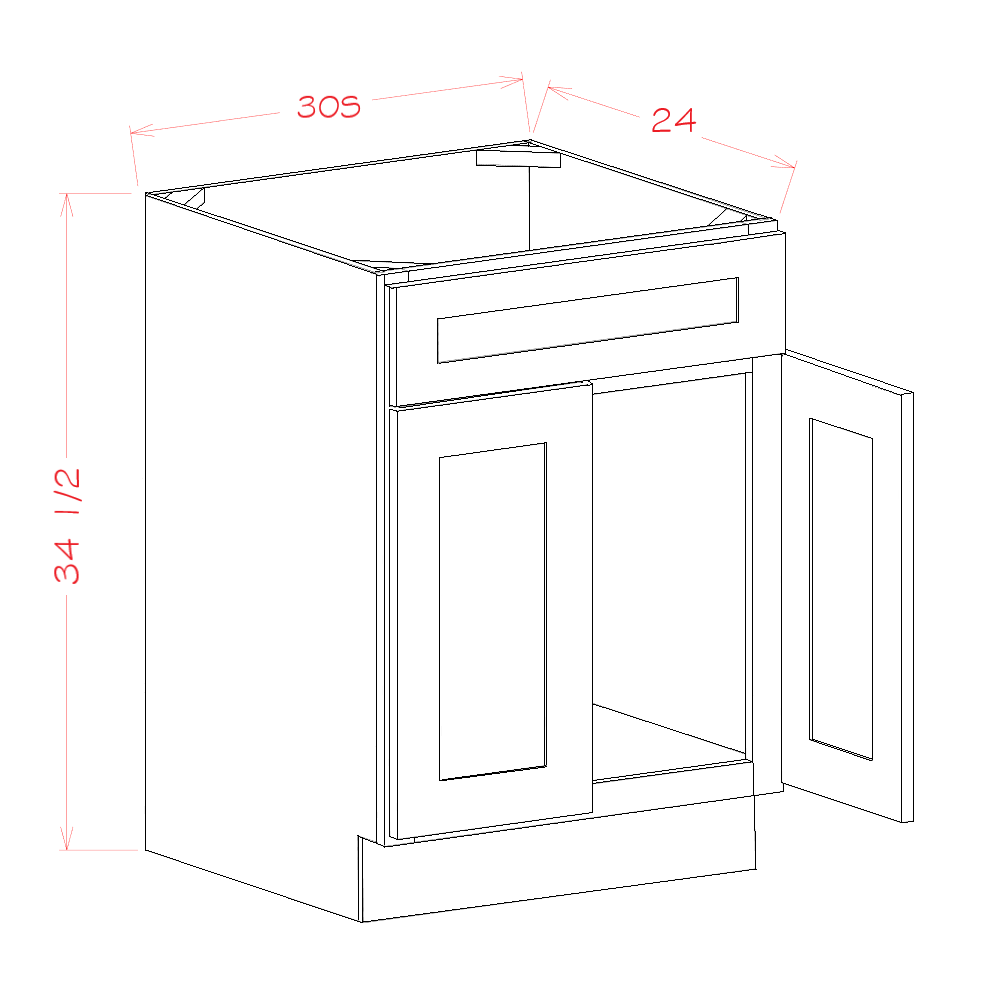 Sink Base with Single False Drawer Front (OT-SB30S)