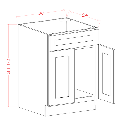Sink Base with Single False Drawer Front (SH-SB30S)