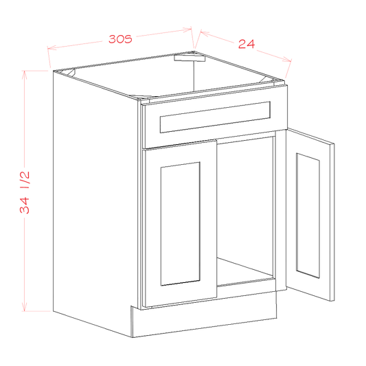 Sink Base with Single False Drawer Front (SD-SB30S)