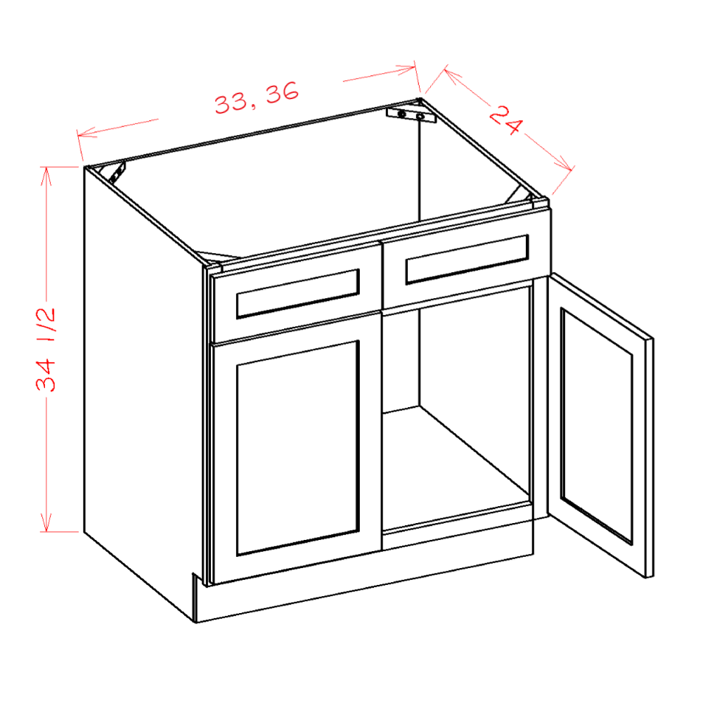 Sink Bases with Double Drawer Fronts (OM-SB36)