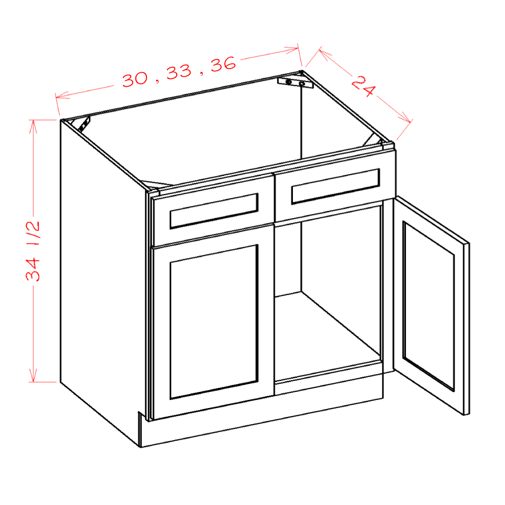 Sink Bases with Double False Drawer Front (CW-SB33)