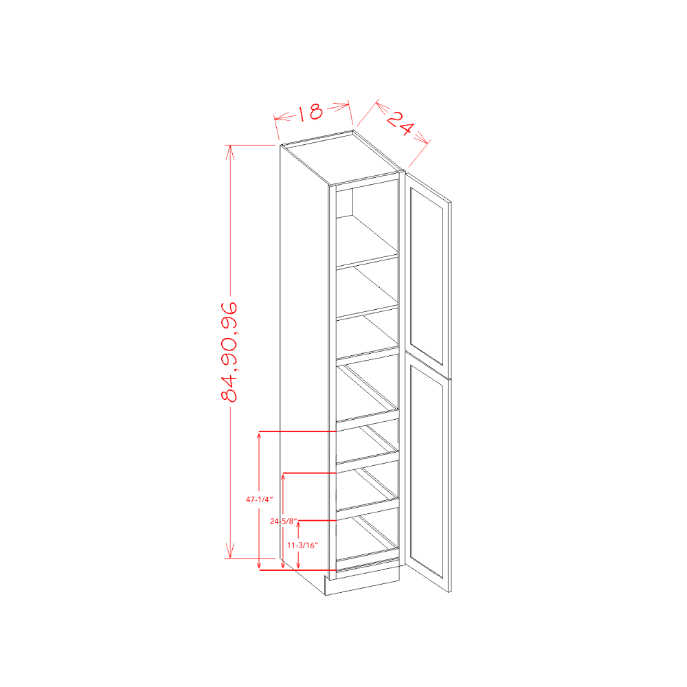 Two Door Utility Rollout Shelf Cabinet Kit (SD-U1884244RS)