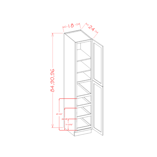 Two Door Utility Rollout Shelf Cabinet Kit (SD-U1884244RS)