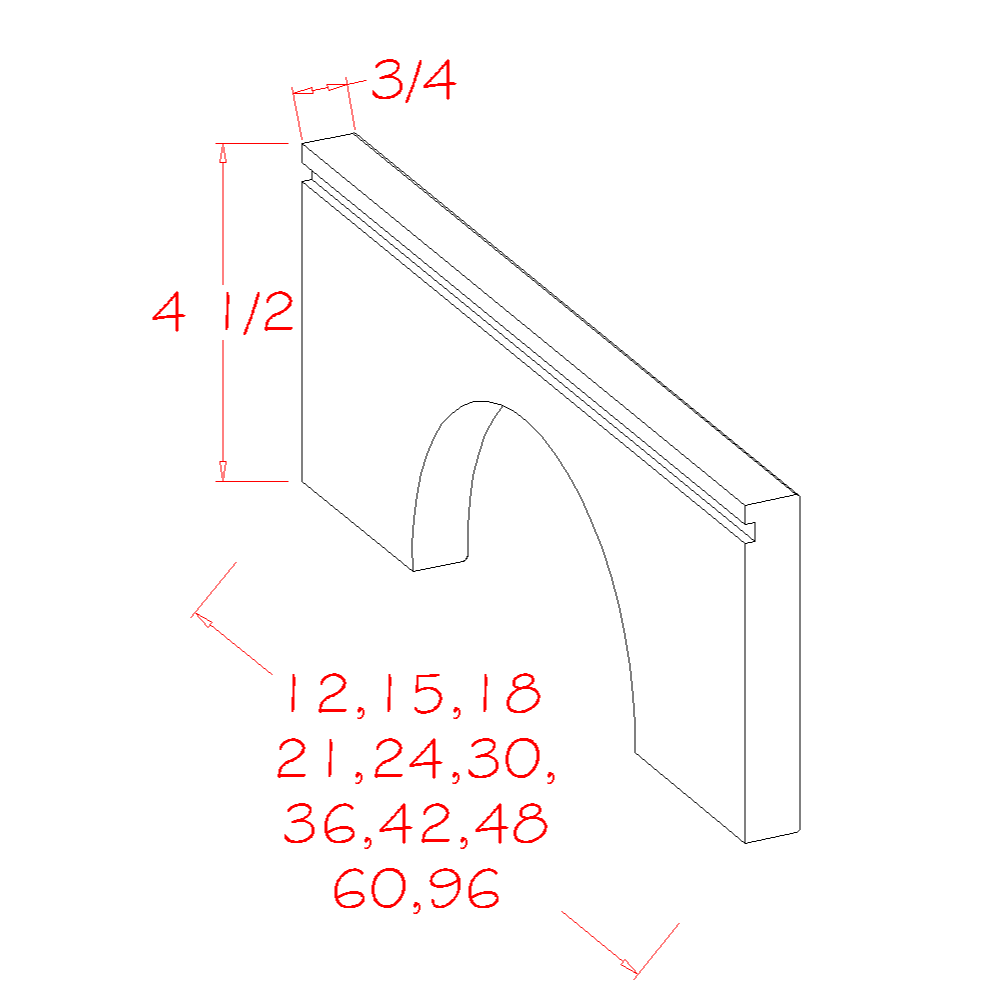 Arched Toe Kick Apron Mouldings (SC-TAA21)