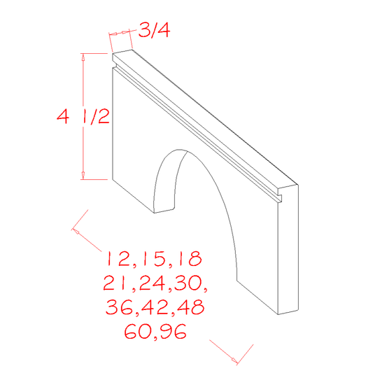 Arched Toe Kick Apron Mouldings (SC-TAA21)