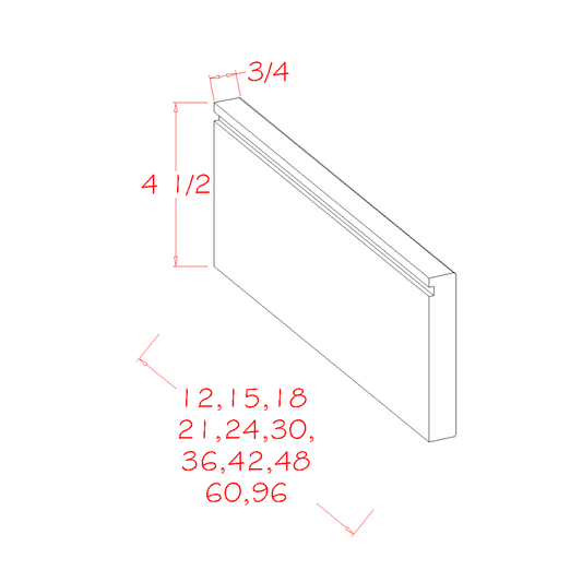 Straight Toe Kick Apron Mouldings (SA-TAM36)