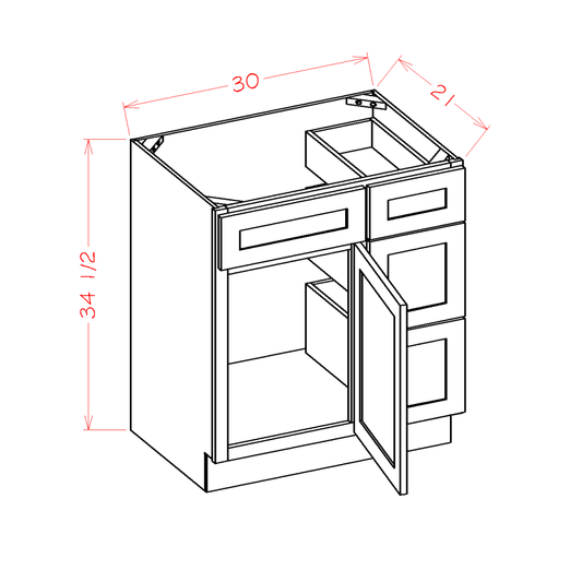 Vanity Combo Bases with Drawers Right (OM-V3021DR)