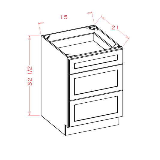 Three Drawer ADA Vanity Base (SW-3VDB15ADA)