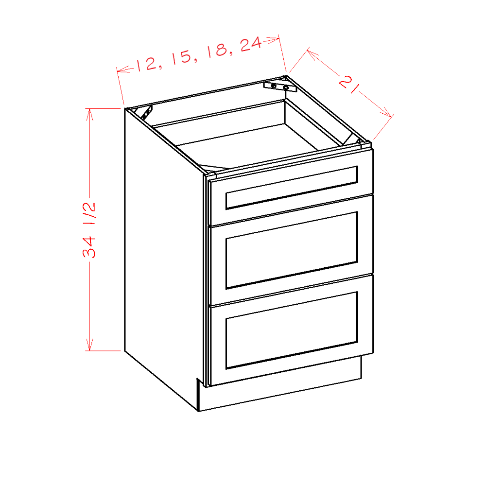 Vanity Drawer Bases (OM-3VDB18)