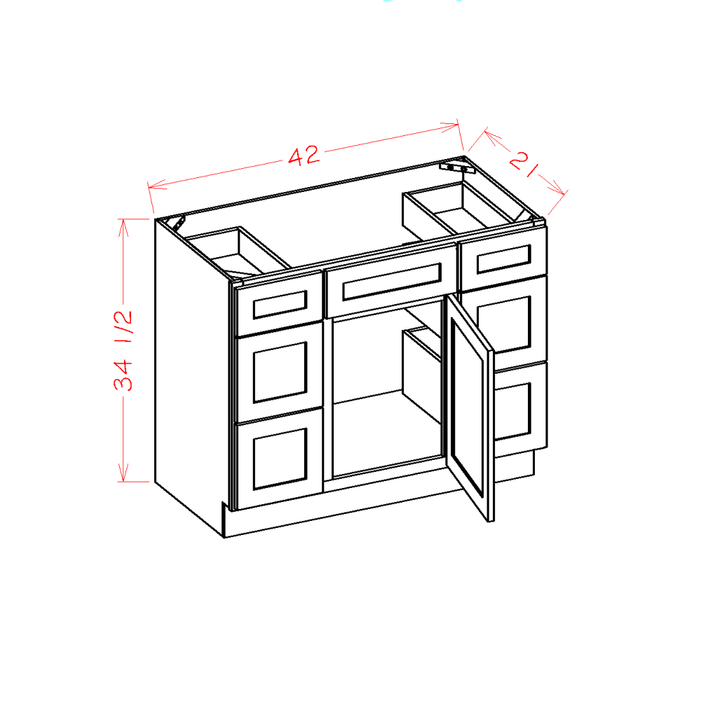 Double Drawer Stack Vanity Combo Bases (OM-VDDB48)