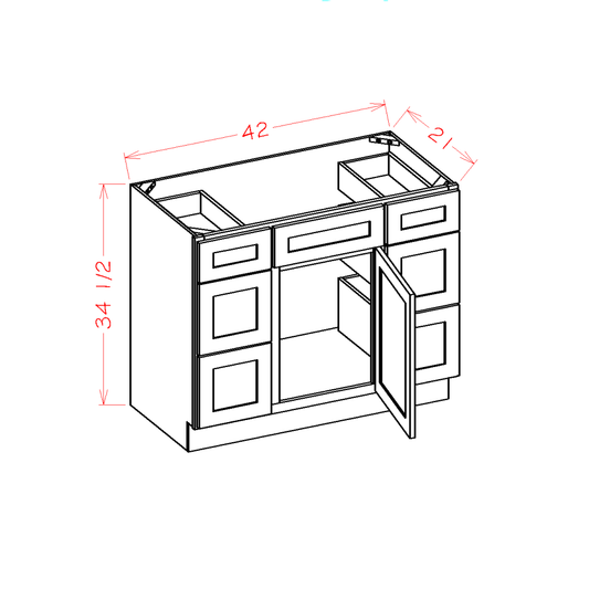 Double Drawer Stack Vanity Combo Bases (OM-VDDB48)