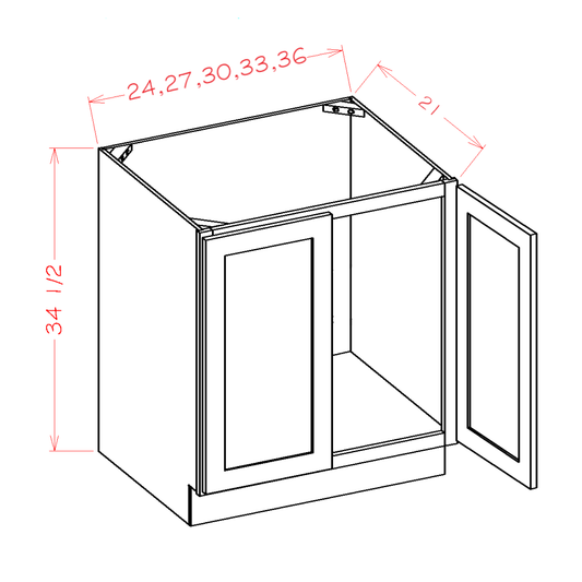 Double Full Height Door Vanity Sink Bases (SH-VS36FH)