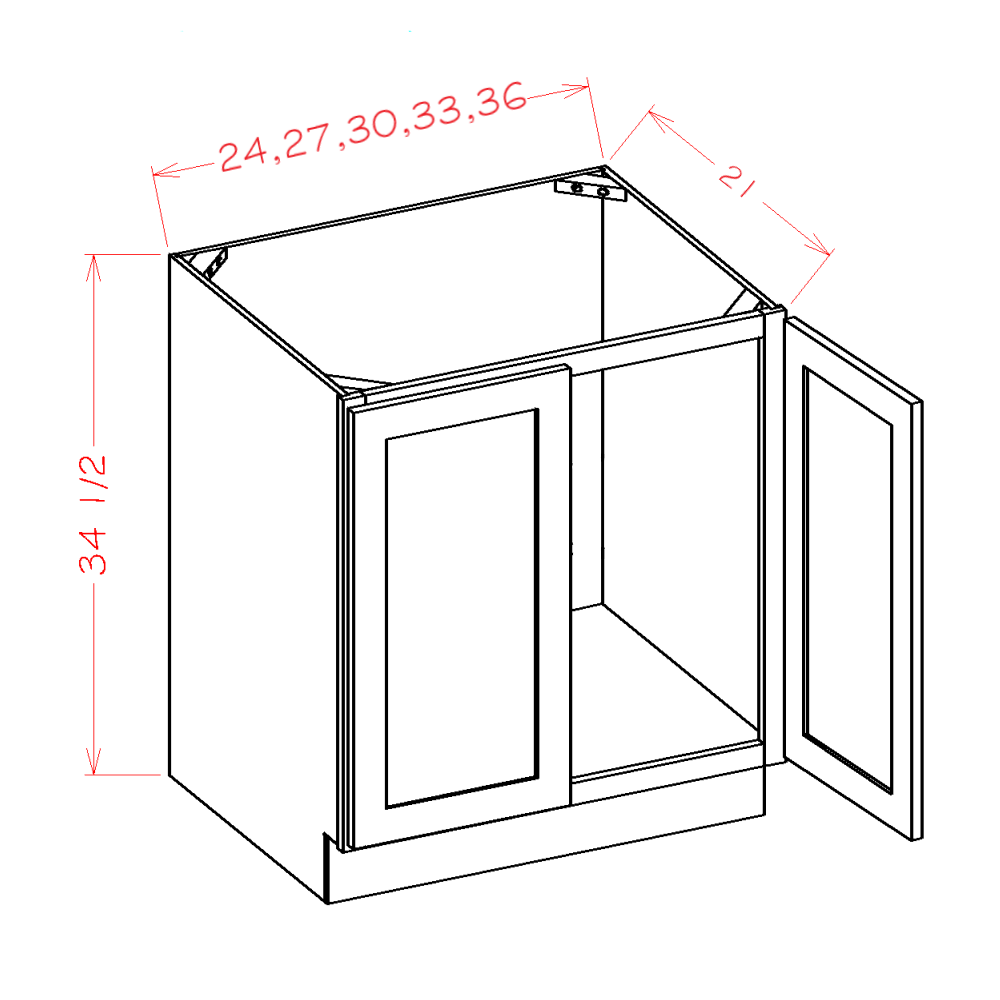 Double Full Height Door Vanity Sink Bases (OW-VS27FH)