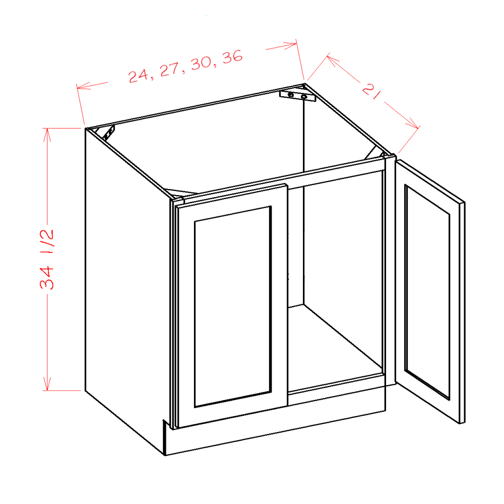 Double Full Height Door Vanity Sink Bases (SU-VS24FH)