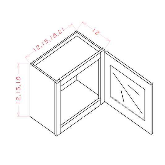 Single Glass Door Wall Stacker Cabinets (CW-W1518GD)