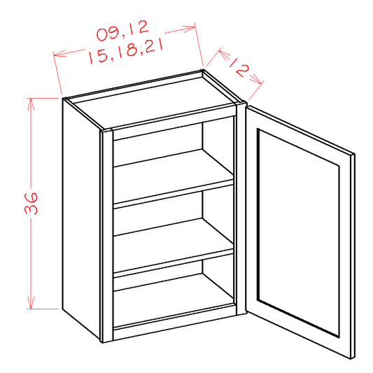 36" High Single Door Wall Cabinets (SD-W0936)